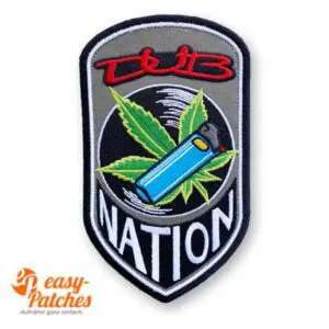 Gestickter Aufnäher. Hanf, Marihuana.