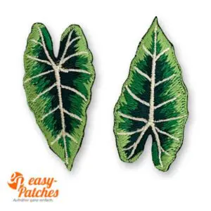 Detailgetreue Sticker eines Blattes als Aufnäher.