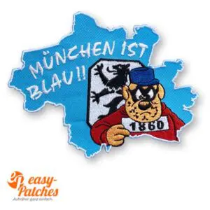 Fan Club Aufnäher, Patch für Fußball Fan Club. München ist blau.