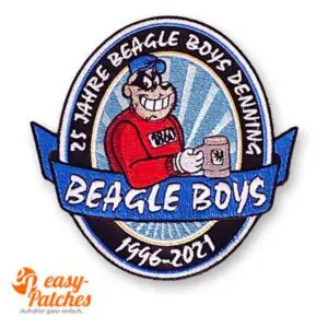 Aufnäher Jubiläum. 25 Jahre Beagle Boys. Denning.