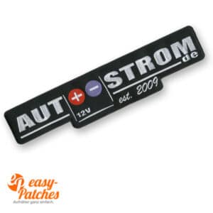 Großer Aufnäher individuell bestickt.